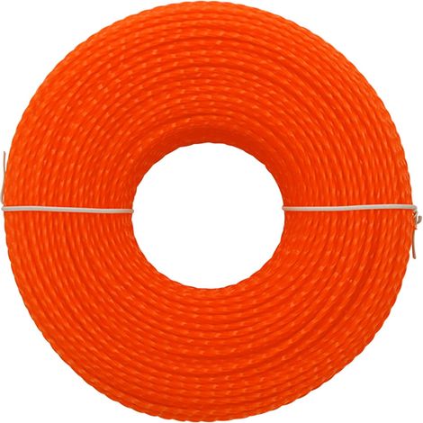 Lntyq Freischneiderfaden, 2,4 mm, verstärkt, 123 m, Premium-Nylon, gedrehter Faden, Trimmerfaden für Freischneider, Orange, Handelsqualität, Universal (1/5)