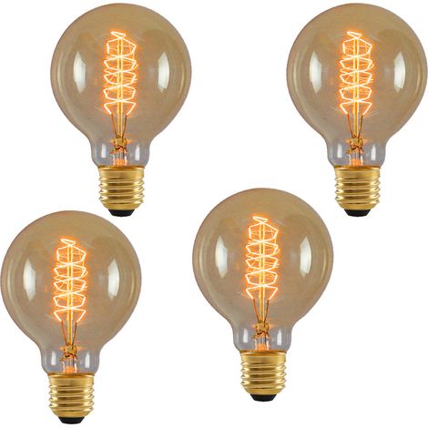 4 ampoules rétro 40W E27 à filament G80, 220V, ampoules LED à filament de tungstène (B) (1/5)