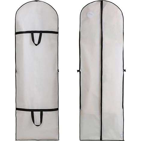 Sac de Protection Robe Mariage PEVA 180x60cm - Housse de Rangement Antidérapante Imperméable Antipoussière Robe Longue Étirable Pliable (1/5)