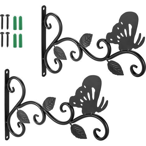Supporto per vasi sospesi, gancio da parete da 30 cm per vasi da giardino, lanterne, luci da prato, vasi di fiori - Confezione da 2