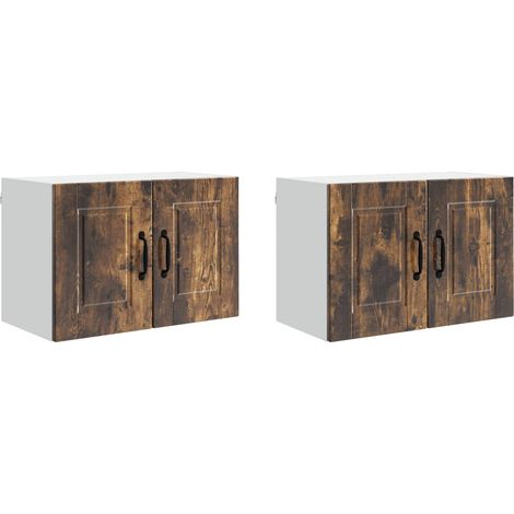 Küchenschrank mit Regal 2 pcs Geräucherte Eiche 60 x 31 x 40 cm vidaXL