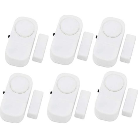 Alarma antirrobo inalámbrica para puertas y ventanas con potente sirena de 90 dB. Paquete de 6 unidades para casas, coches, cobertizos, caravanas, etc (1/5)