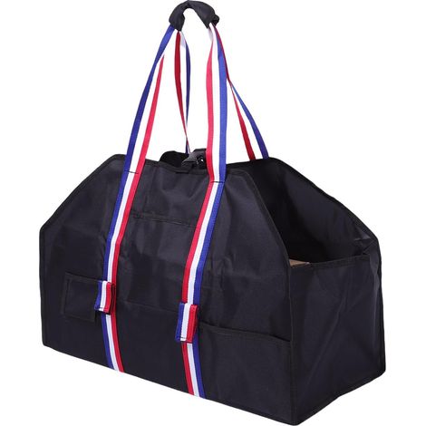 Grand sac porte-bûches, en tissu Oxford 600D, imperméable, 61 x 30 x 25 cm, avec poche pour hache, robuste, idéal pour le camping, la cheminée et une utilisation intérieure et extérieure. (1/4)