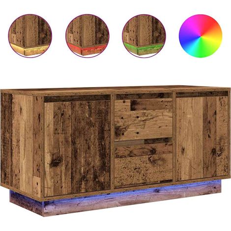 Maison Exclusive - TV-Schrank mit LED-Leuchten Altholz-Optik 100x