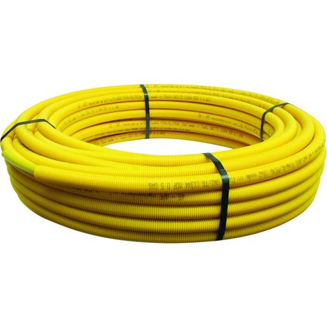 Tubo multistrato 16x2,0mm - 1mt giallo rivestito giallo per gas