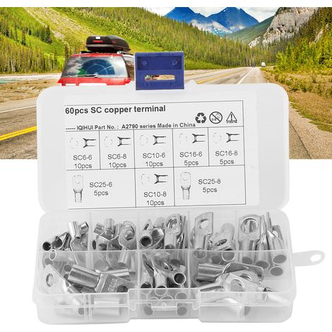 Juego de 60 terminales SC de cobre rojo para cables eléctricos: fácil conexión para coches y barcos. (1/5)