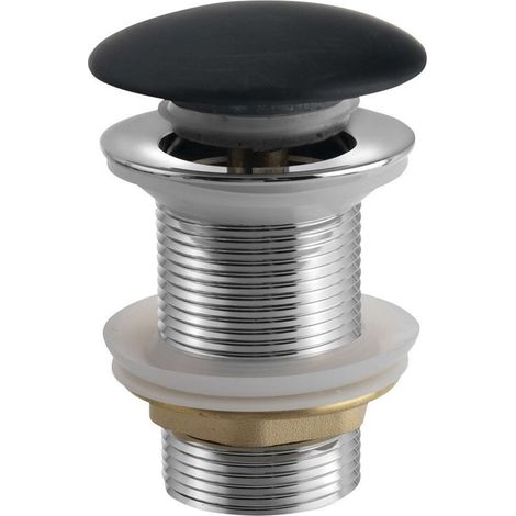 Sapho Blok - Piletta di scarico per lavabo, Click-Clack, marquin nero opaco 2401-931 (1/5)