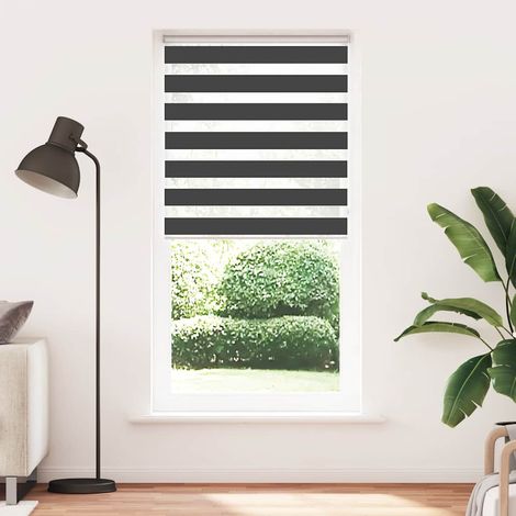 Maison Exclusive - Estor cebra negro 105x230 cm tejido ancho 100,