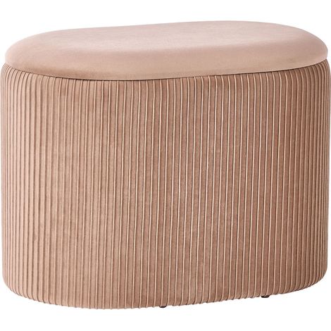 Storage Pouffe RICHLAND Velvet Beige (1/5)