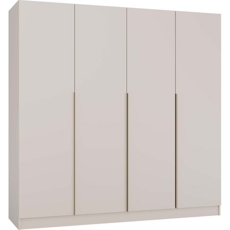 SENSO - Armadio beige cachemire – 4 ante – 200×200 cm – Maniglie dorate – Camera da letto (1/5)