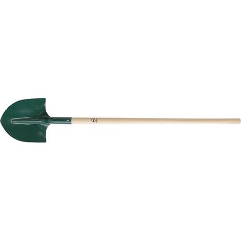 Leborgne – Pelle ronde en acier trempé 25 cm – Manche bois TP 110 cm – Résistante à l'usure pour sols variés – Confort de prise en main