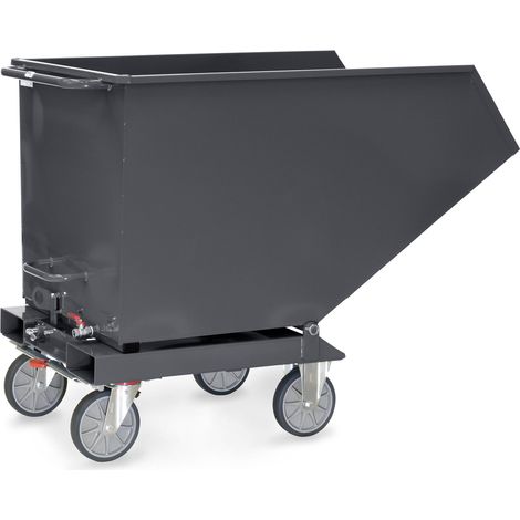 Muldenkipper Inh.600l L1458xB855xH1099mm grau m.Ablasshahn FETRA (1/5)