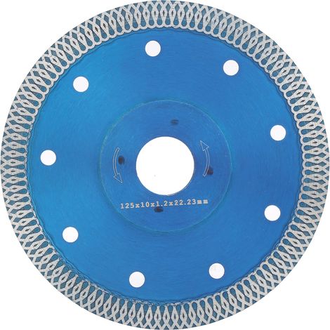 Disque de coupe diamanté 125 x 1,2 x 22,23 mm pour marbre, verre et céramique. (1/5)