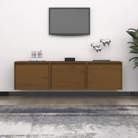 Meubles TV 3 pcs Marron miel Bois massif de pin (1/5)