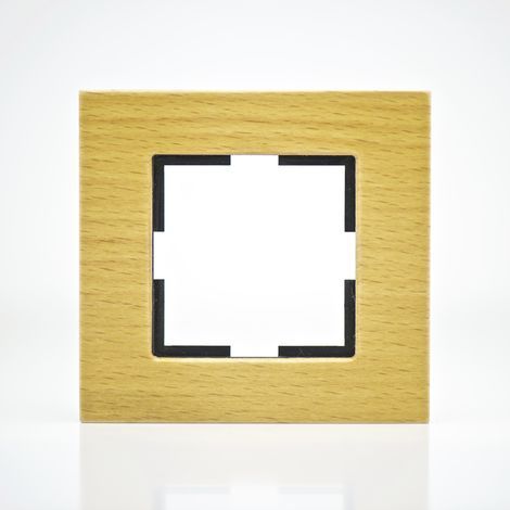 Plaque de finition bois massif hêtre 1 poste 84x87x10mm (1/3)