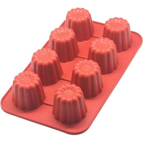 Moules à cannelés, ustensiles de dessert, moule à gâteau en silicone, démoulage facile, pour la cuisine (1/2)