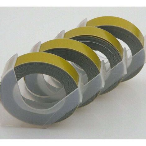 Nachfüllband für Prägeetiketten, 9 mm x 3 m, 4 Rollen, pastellgoldene Farbe (1/4)