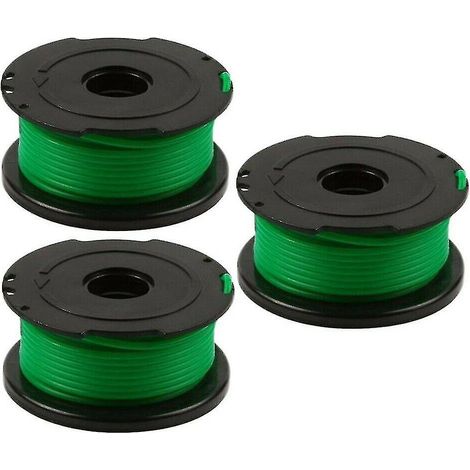 Bobine et fil verts pour coupe-bordures Black & Decker (x3) GL7033 (1/4)