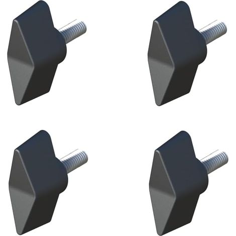 M4 x 30 Flügelschrauben – 4er-Pack – Kunststoffkopf und Stahlschaft – Werkzeuglose manuelle Befestigung – Heimwerkerbedarf – Schwarz und Silber (1/2)