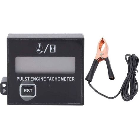 Petit tachymètre numérique pour moteur avec clip, étanche, inductif, pour tronçonneuse, moto, voiturette de golf, kart, VTT, yacht (1/4)