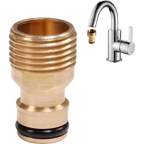 Raccord rapide en laiton 1/2" pour robinet d'arrosage, tuyau d'arrosage, adaptateur pour pistolet à eau, joint à denture extérieure de 1/2 pouce (1 pièce) (1/3)