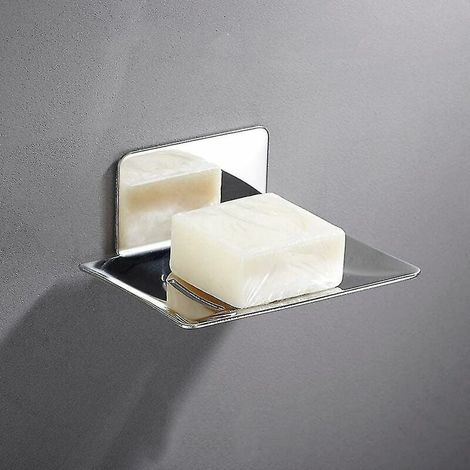 Portasapone in acciaio inox 304, finitura cromata moderna 3M, autoadesivo per il bagno (1/4)