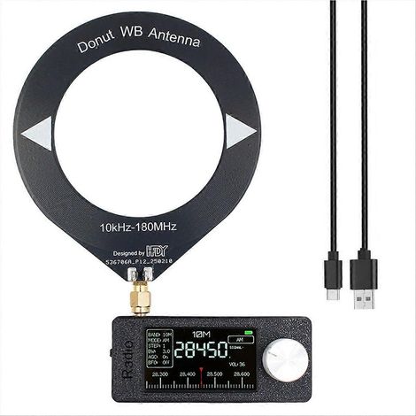 Radio SI4732 0,5-108 MHz LSB USB AM/FM Mini radio de poche, écran IPS 1,9 pouce, récepteur radio toutes bandes avec antenne annulaire A (1/5)