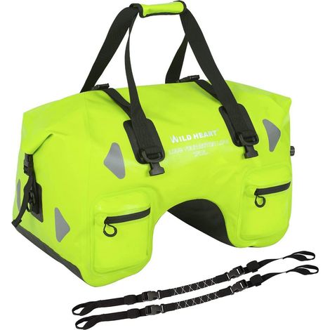 Wasserdichte Motorrad-Hecktasche 70L mit Seilriemen und Innentasche, Leuchtendes Grün (1/5)