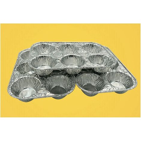 20er-Packung Aluminium-Muffinform mit 6 Mulden - Ideale Größe zum Backen von Cupcakes.