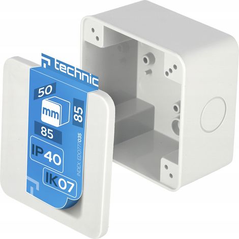Boîte de jonction saillie carrée 85x85x50mm IP40 gris RAL 7035 fermeture à clip - EDO Technic (1/5)