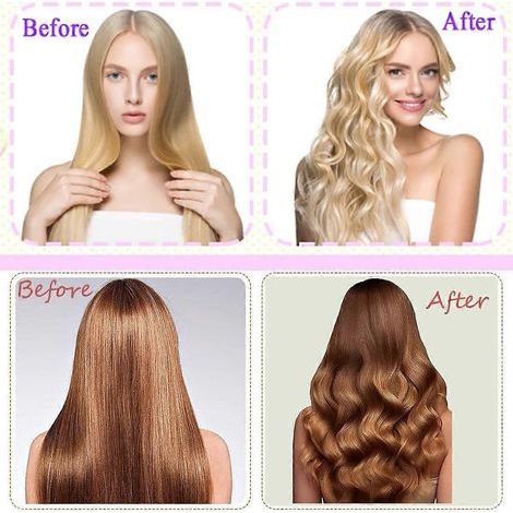 Bandeau pour bigoudis sans chaleur, fer à friser soyeux sans chaleur avec pince à cheveux, outil de coiffage sans chaleur pour cheveux longs et mi-longs (rose) (1/4)