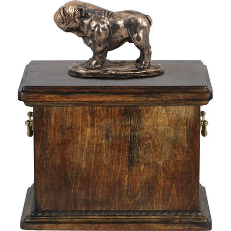 Bulldog - une urne funéraire pour chien, ornée d'une statuette, une urne élégante de style classique signée Art-Dog (1/5)