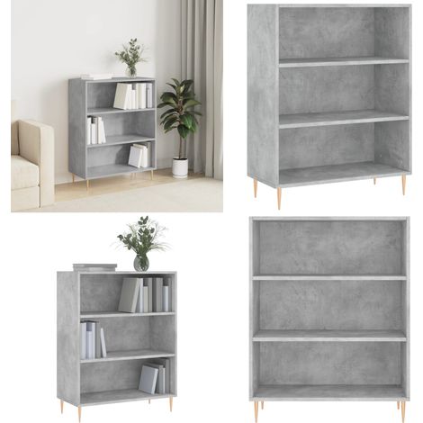Bibliothèque gris béton 69,5x32,5x90 cm bois d'ingénierie - Bibliothèque Design - Bibliothèque Murale - Étagère Ouverte - Meuble Rangement - Mobilier Contemporain - Home & Living (1/5)