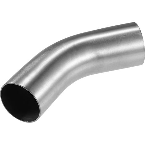 Coude D'Échappement 45° OD 2 Pouce Argent 1PC Inox SS304  OD 2 Pouce, Épaisseur 0.65 Pouce, SS304, Universel, Facile À Installer, Antirouille, Durable (1/5)