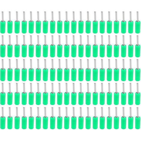 100 Pièces Fiche Banane Mâle Nickelée Broche Laiton Droite pour Panneau à Ressort Interne J.10001 2mm Vert (1/5)