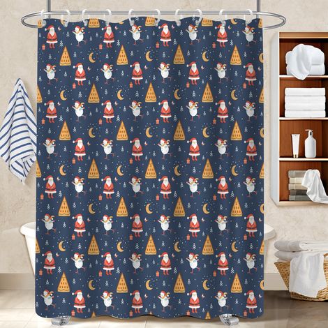 Rideau de douche imperméable en polyester 180x180 poids aux ourlets rideau séchage rapide pour une ambiance tropicale et dépaysante (1/5)