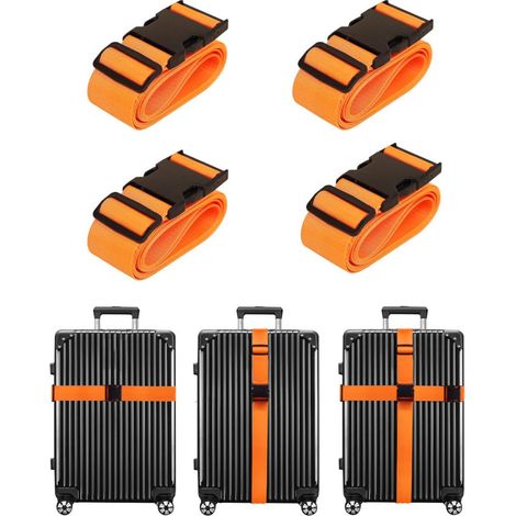 Sangle de bagage 4 pièces réglable avec boucle POM pratique et robuste pour valise (1/5)