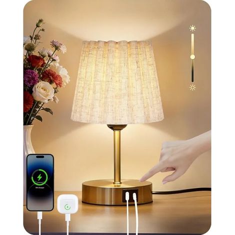 Petite Lampe De Chevet Tactile Dimmable USB, Lampe De Table LED Rechargeable Pour Chambre Et Bureau (1/5)
