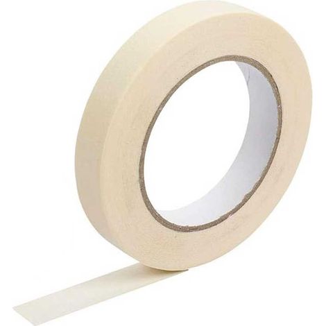 Ruban de masquage adhésif - Protection travaux de peinture bricolage toutes surfaces - 19mm x 50m - Beige