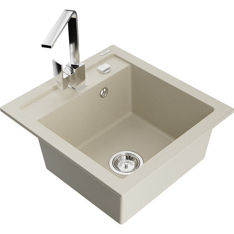 Mexen Vito 1-Becken-Granit-Spüle mit Mischbatterie Rita, Beige - 6503-69-670300-00 (1/4)