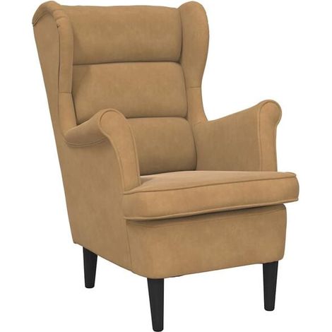 Fauteuil en velours marron (1/5)
