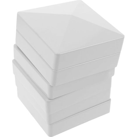 Lot de 6 Capuchons de Poteaux en PVC Gris 10,5 X 10,5 Cm pour Clôtures Extérieures, Jardin et Terrasse, Couvre-poteaux Résistants aux Intempéries Vieillissement, Accessoires (1/5)