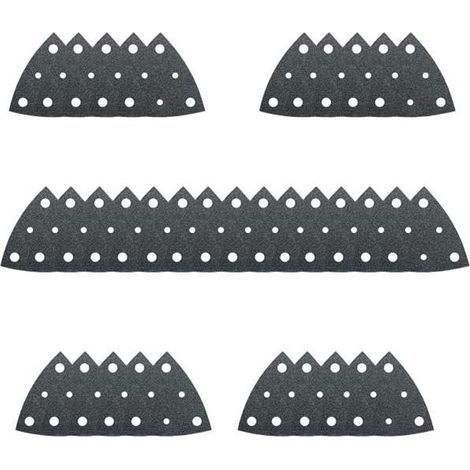 Feuille abrasive Delta avec bande auto-agrippante, perforé Fein 63717236010 Grain 40 Cote d'encoignure 80 mm 35 pc(s) (1/5)