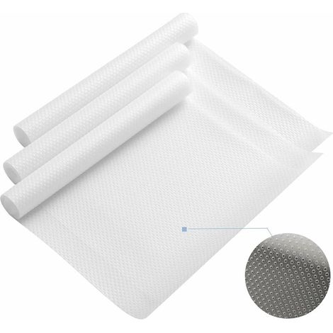 3 rollos de alfombrilla antideslizante de EVA para estantes de cocina, armarios, reutilizable, cortable, impermeable, para frigorífico y cajones, 30 x 150 cm