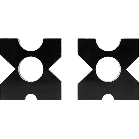 Lot de 2 plaques de presse en métal 20 tonnes et 32 tonnes avec 4 encoches, 25 mm d'épaisseur, cadre en H, plaque de presse hydraulique épaisse, 2,5 x 24,8 x 24,8 cm