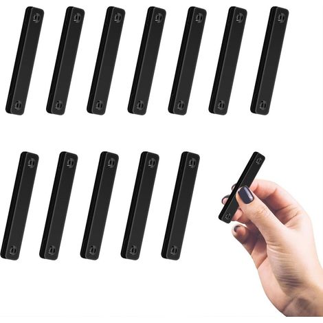 12 Pièces Clips De Fixation D'écran Pour Moustiquaires, Boucle D'écran Magnétique Pas De TR Et Pas D'installation De Poinçonnage Clip Adhésif Pour Bloquer Les Moustiques (Noir) (1/5)