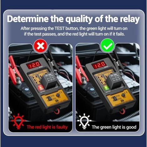 1 Testeur de relais automobile, Analyseur 12 V 24 V, Écran LCD, 4 et 5 broches, Véhicules et bateaux (1/5)