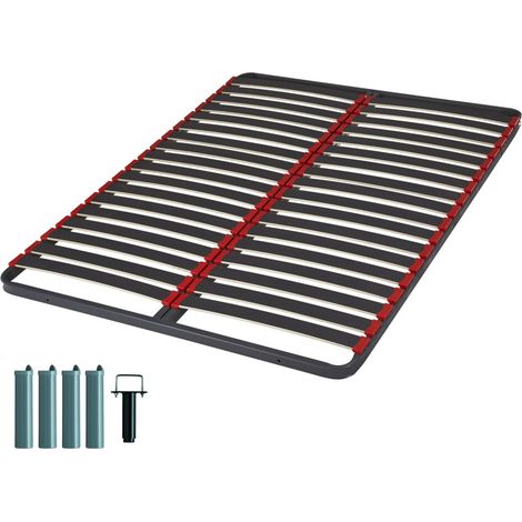 Sommier à lattes + pieds 120x190 Iota - 36 lattes bois - Fabrication française (1/4)