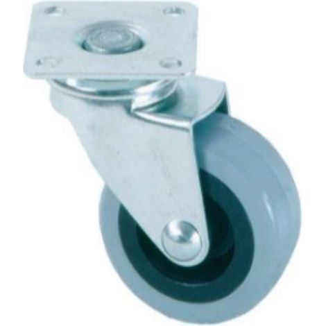 SUKI INTERNATIONAL - RUOTA ORIENTABILE CON PIASTRA GIREVOLE 75MM - COLORE GRIGIO