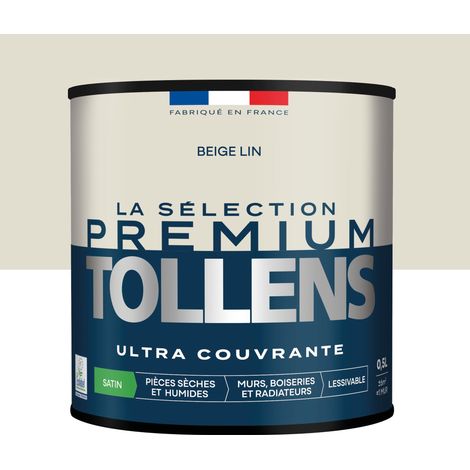 Tollens - Peinture intérieure couleurs - La Sélection Premium Satin - Ultra Couvrante - Beige Lin 0,5 L - 6m²